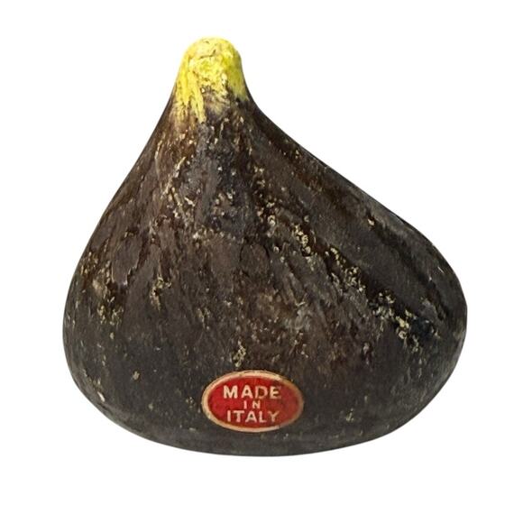 Italian Alabaster Faux Fig Carved Stone Fruit Realistic Vintage Heavy Bowl Decor - Picture 2 of 9